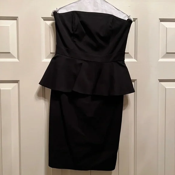 White House Black Market | Dresses | Black Strapless Peplum Dress | Poshmark